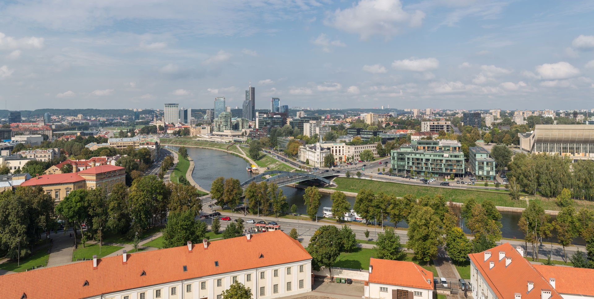 The modern skyline of Vilnius, Lithuania, as viewed from Gedimi…