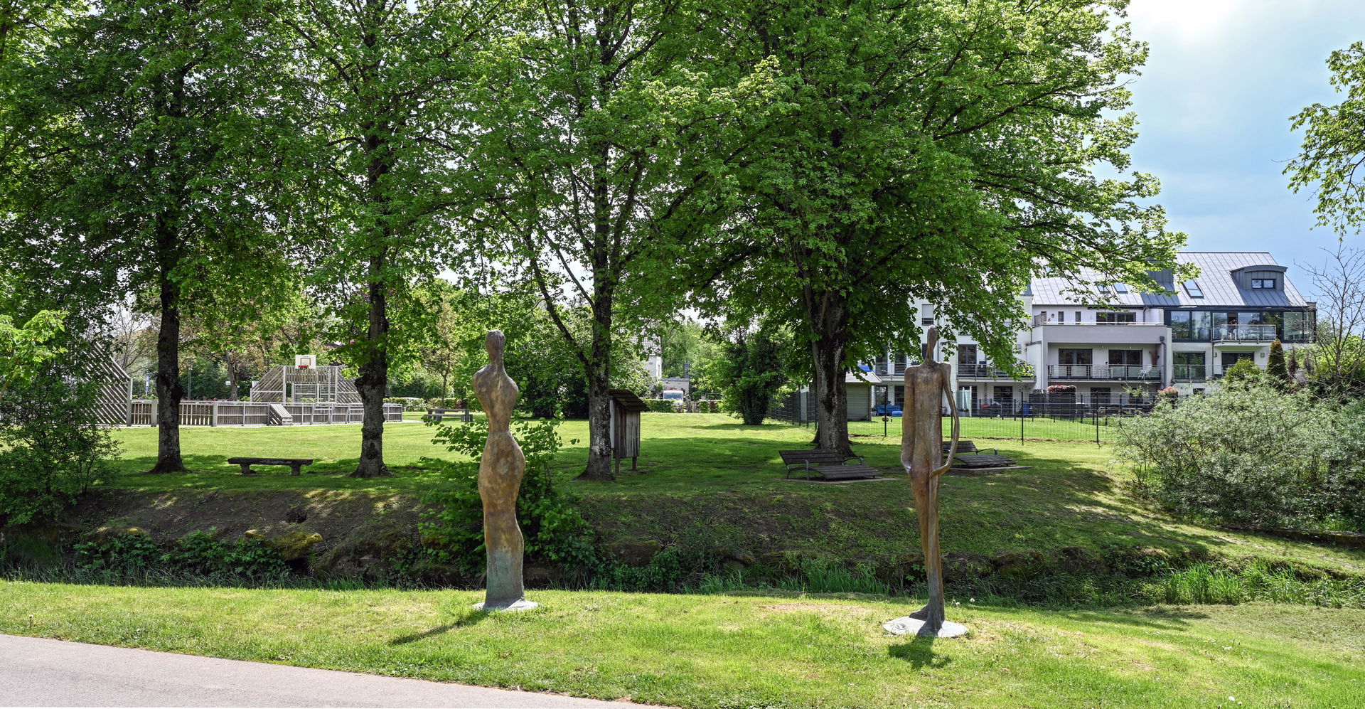 Urban park in the Luxembourg town of Bertrange.