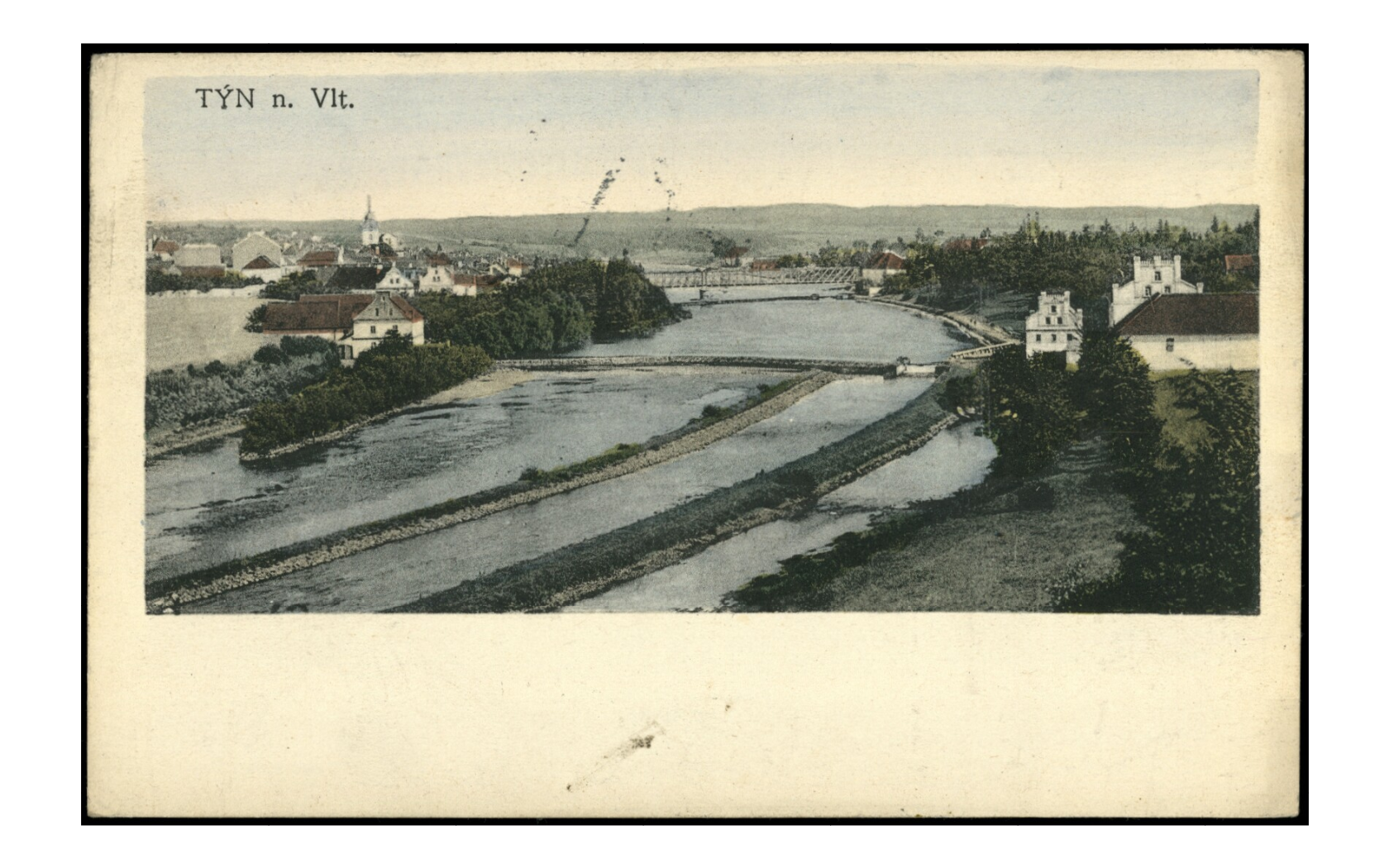 Týn nad Vltavou, historická pohlednice, datum odeslání 1913