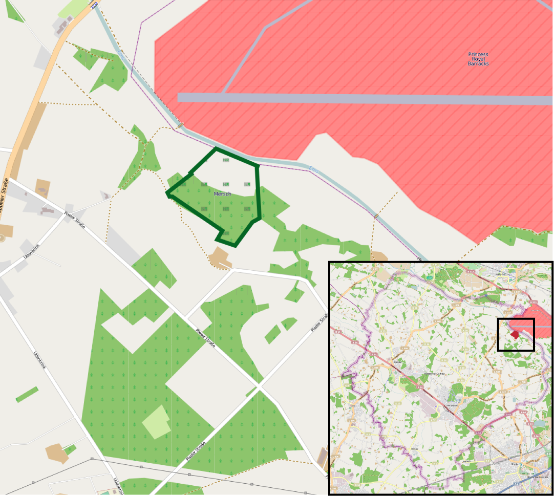 Herzebrock-Clarholz - Nature reserve Mersch - overview mapNumbe…