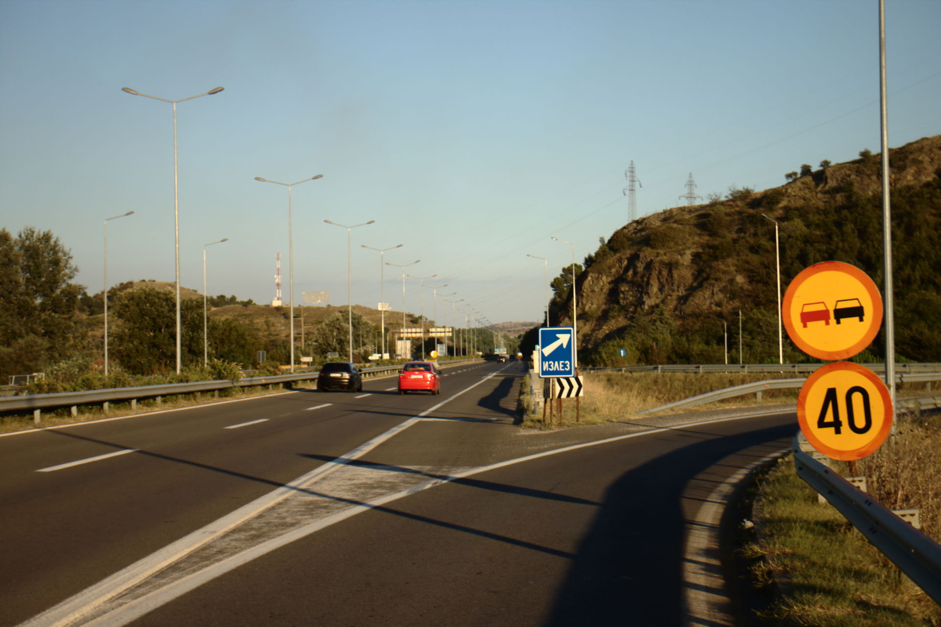 Last exit on the highway Skopje-Gevgelija on Macedonian side, n…