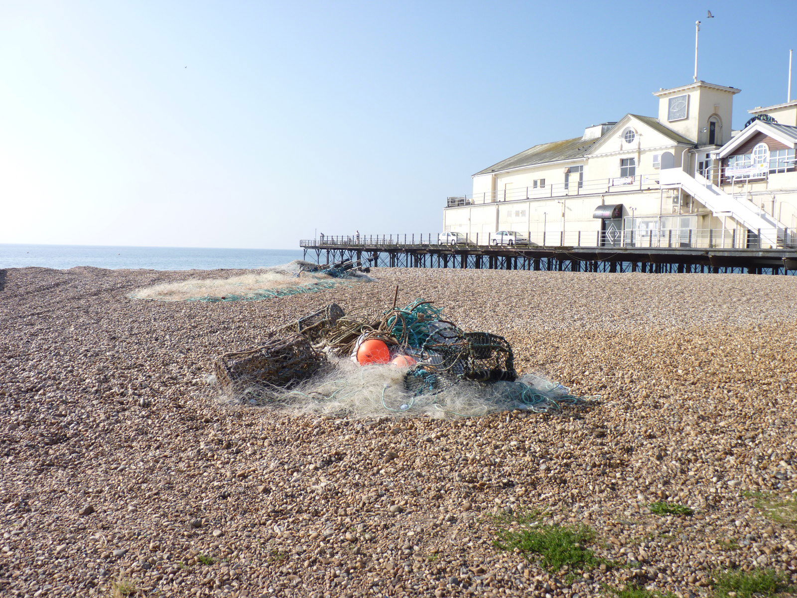 Lobster pots and Pier, Bognor Regis, West Sussex