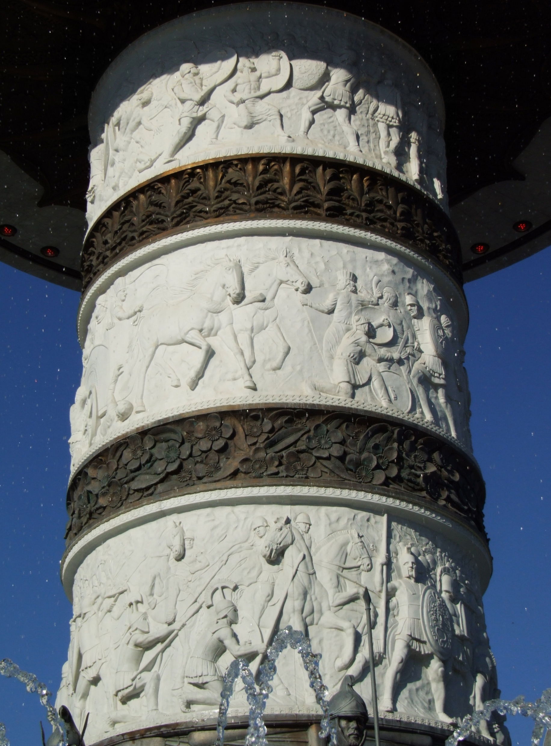 Alexander the Great statue and fountain in Skopje - details