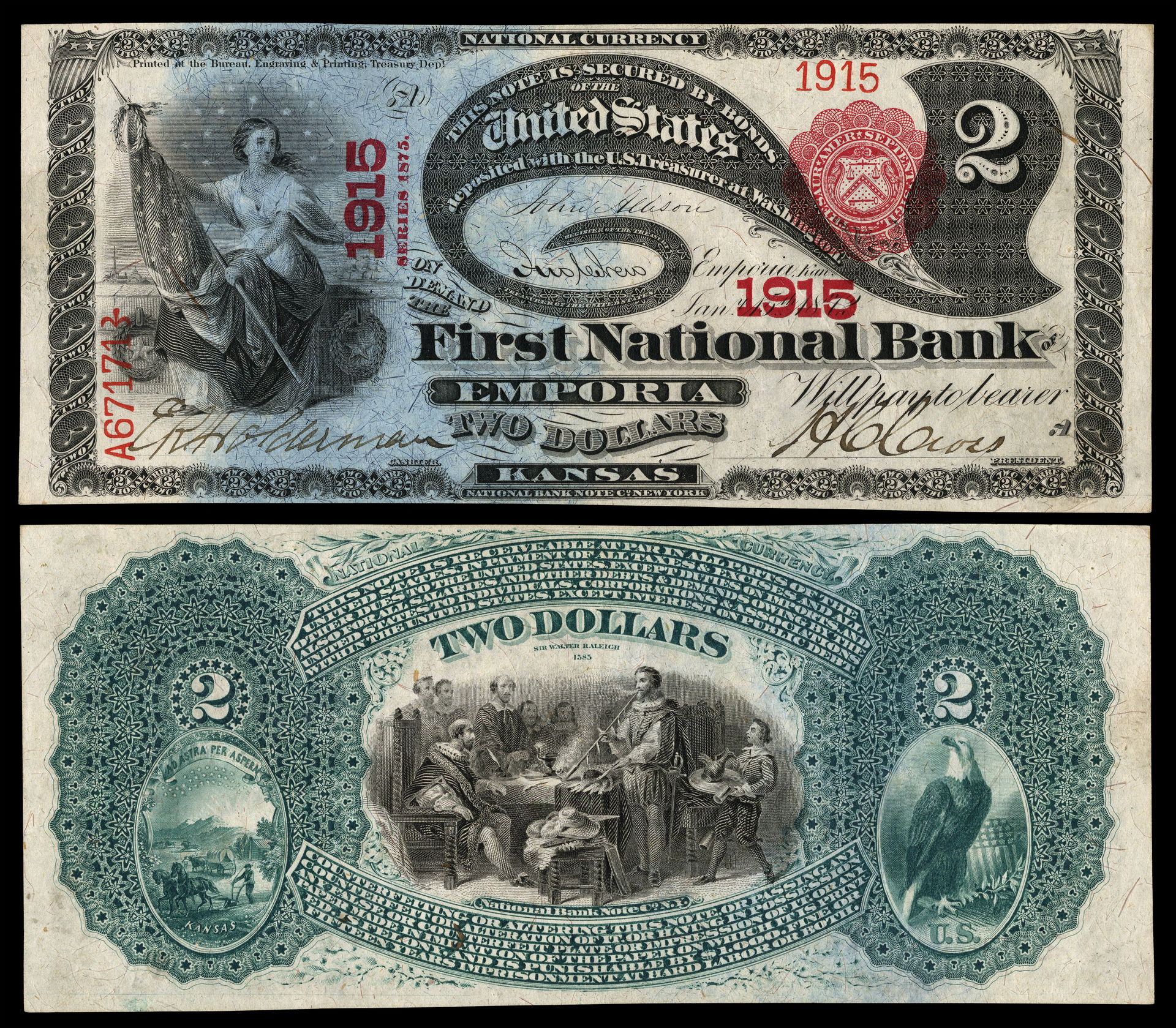 $2 Series 1875The First National Bank of Emporia, Kansas (Chart…
