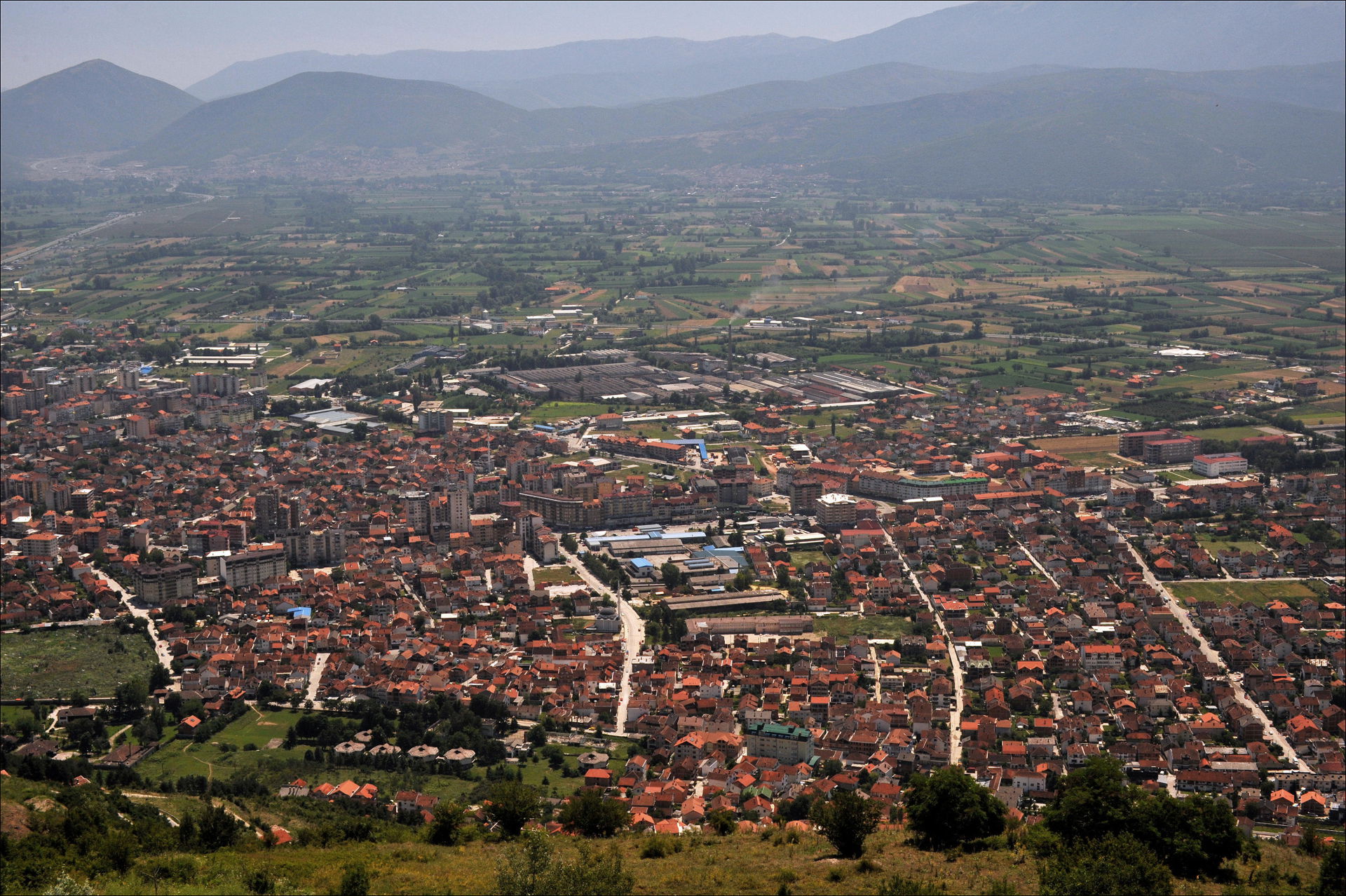 Tetovo, Republic of Macedonia view from the mountains.