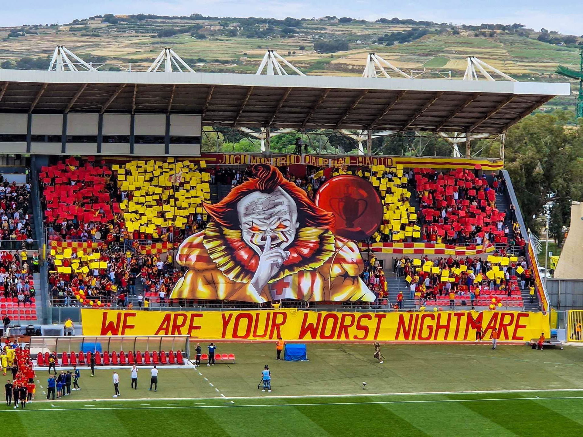 Birkirkara fans before Maltese FA Trophy Final 2023