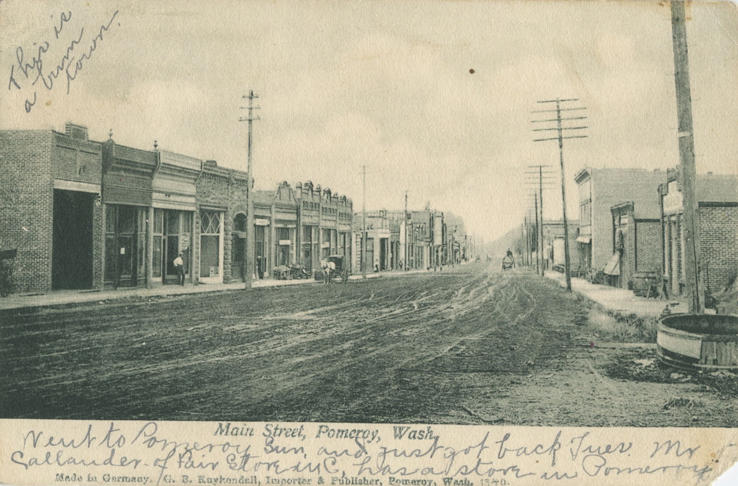 Main Street, Pomeroy, Wash.
Date: 1906
Source Type: Postcard
Pr…