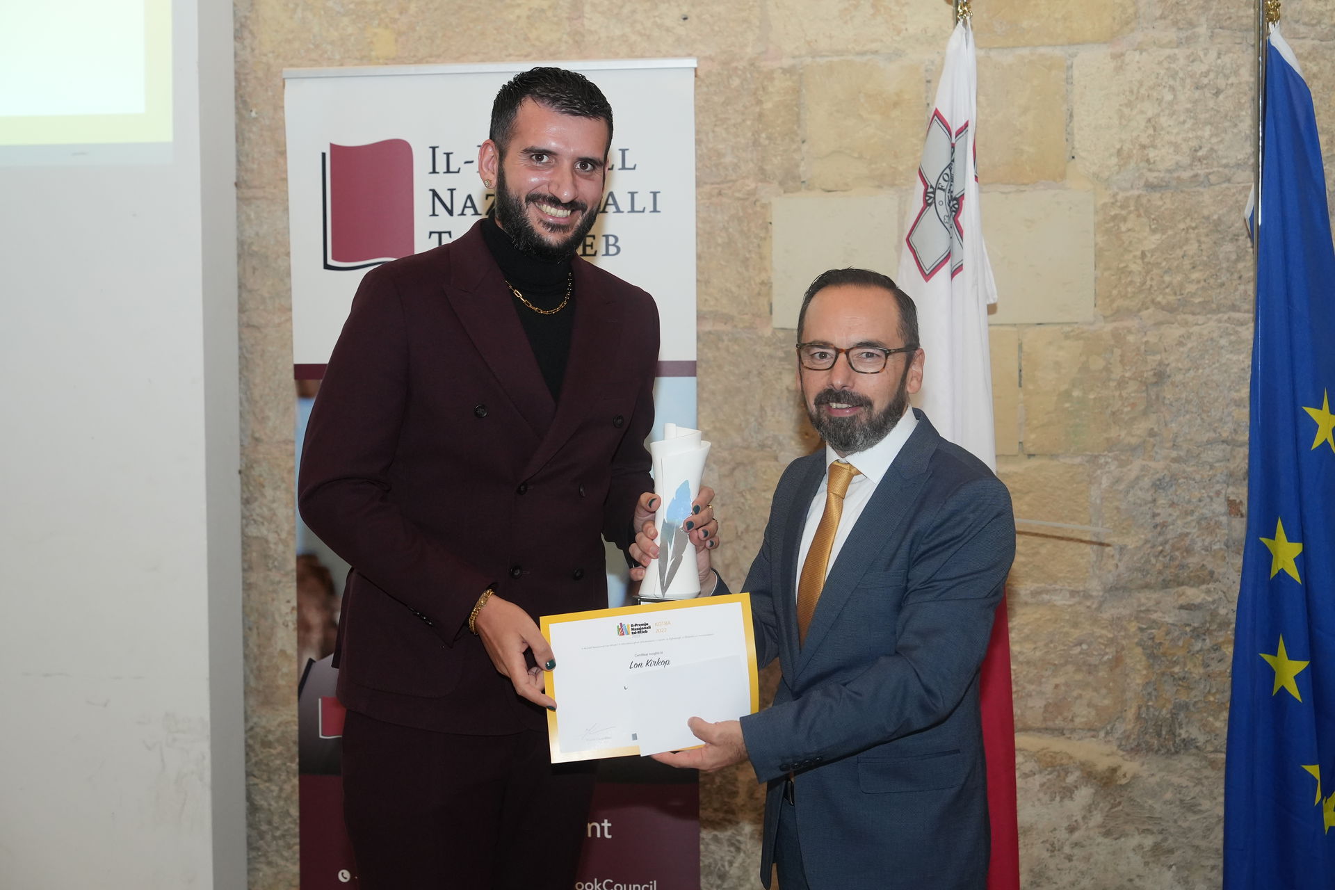 Lon Kirkop winner of the National Book Prize 2023 in the Drama …