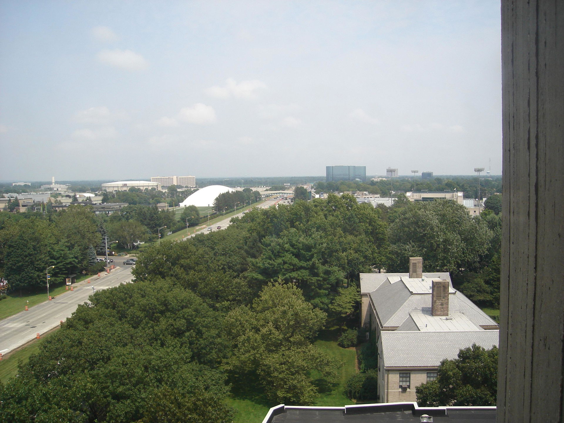 Photograph looking east over Uniondale including Nassau Coliseu…
