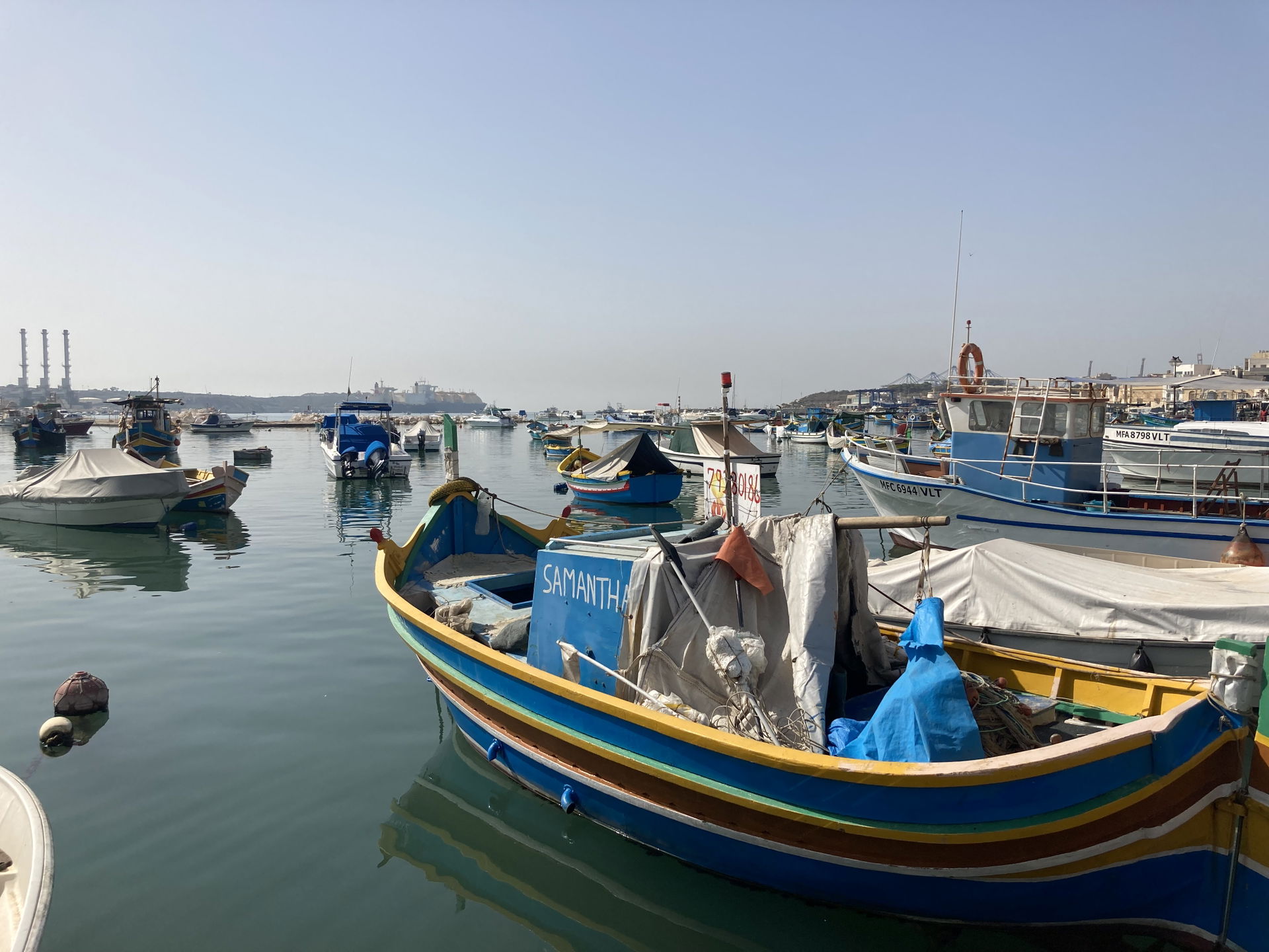 View of Marsaxlokk's port, Malta.