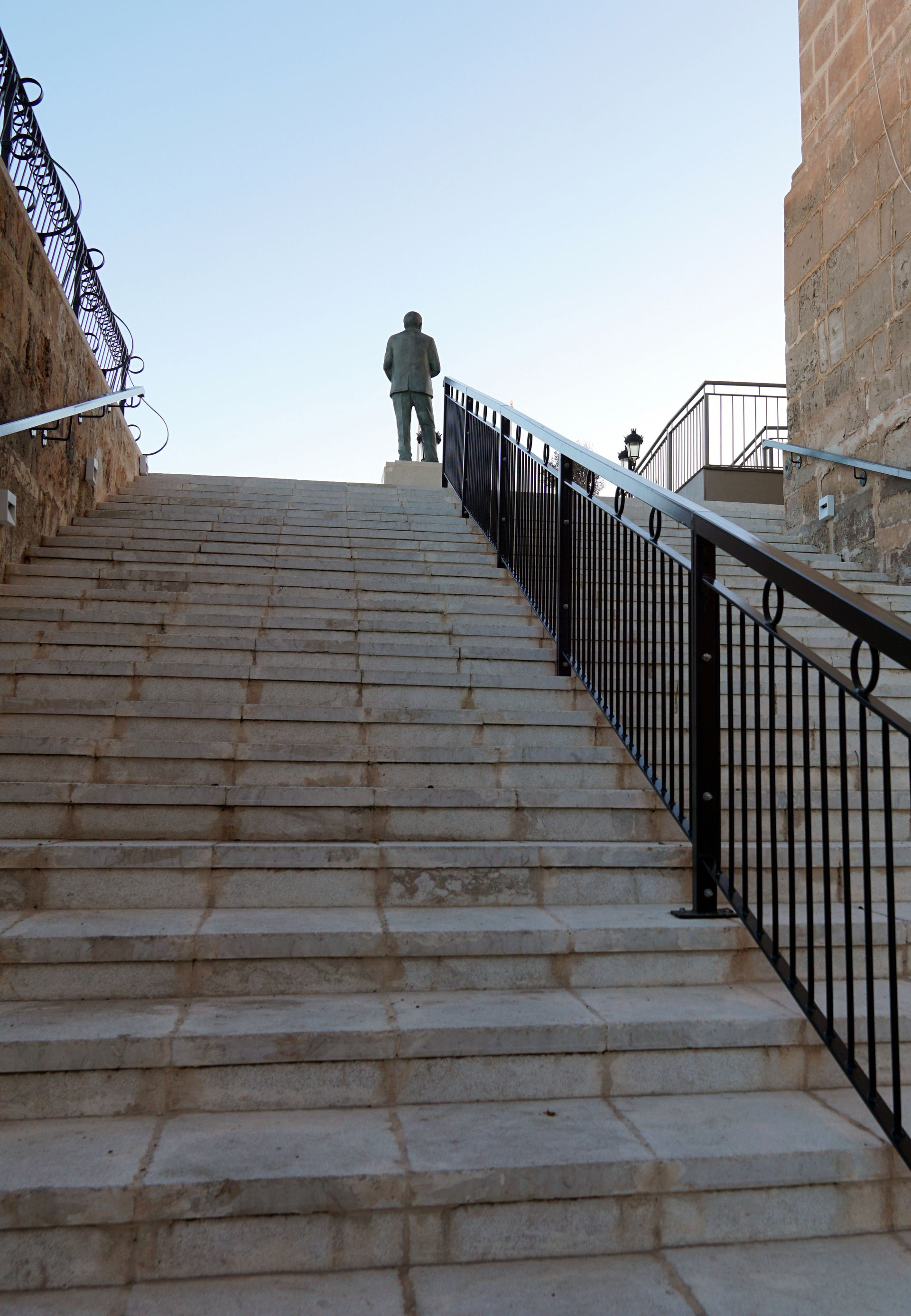 Statue at the top of the stairs, Mellieha, Malta