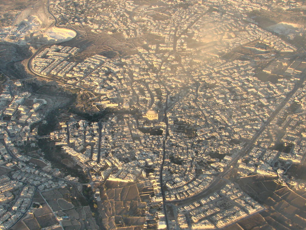 Republic of Malta, Mosta - Fly view at the sunset, with the Dom…