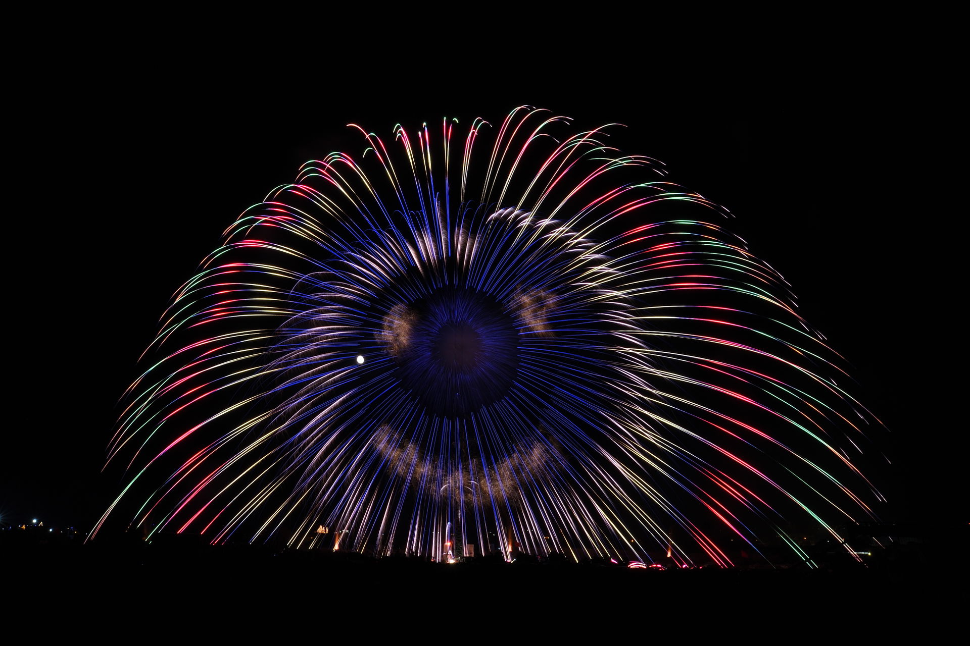 Smiling face fireworks during Feast of St. Mary in Mqabba with …