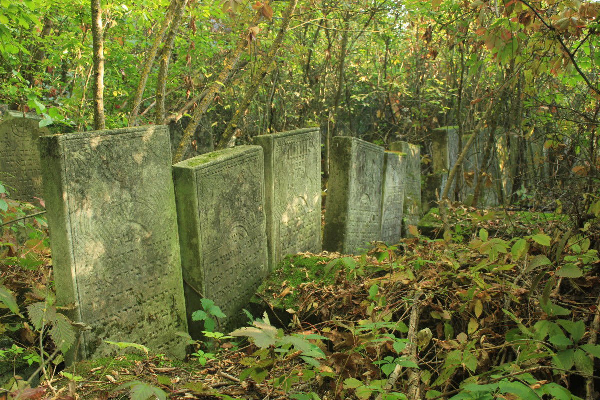Tomb stones in the older part of the jewish cemetery in Briceni…