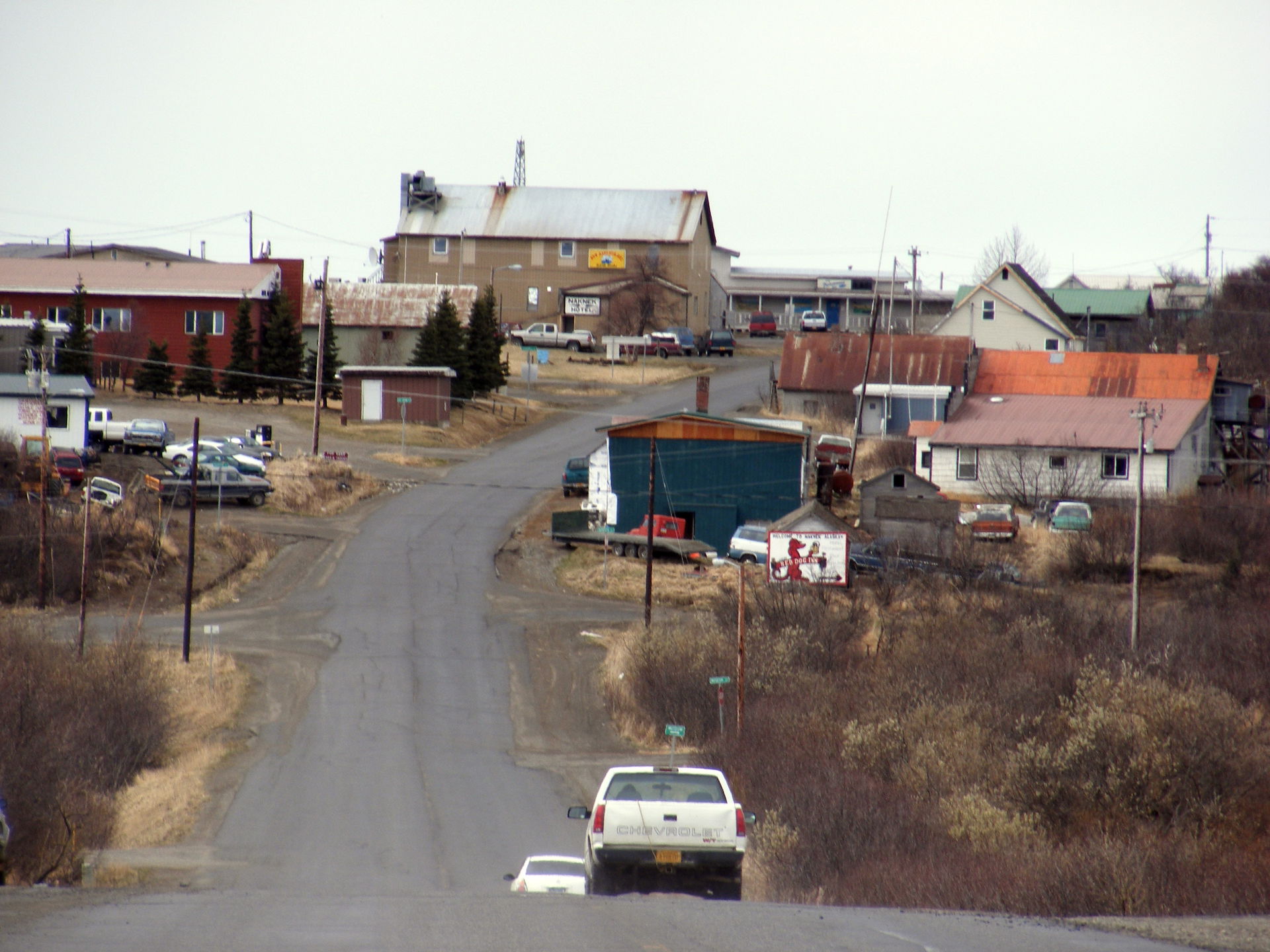view of the town of Naknek, AK