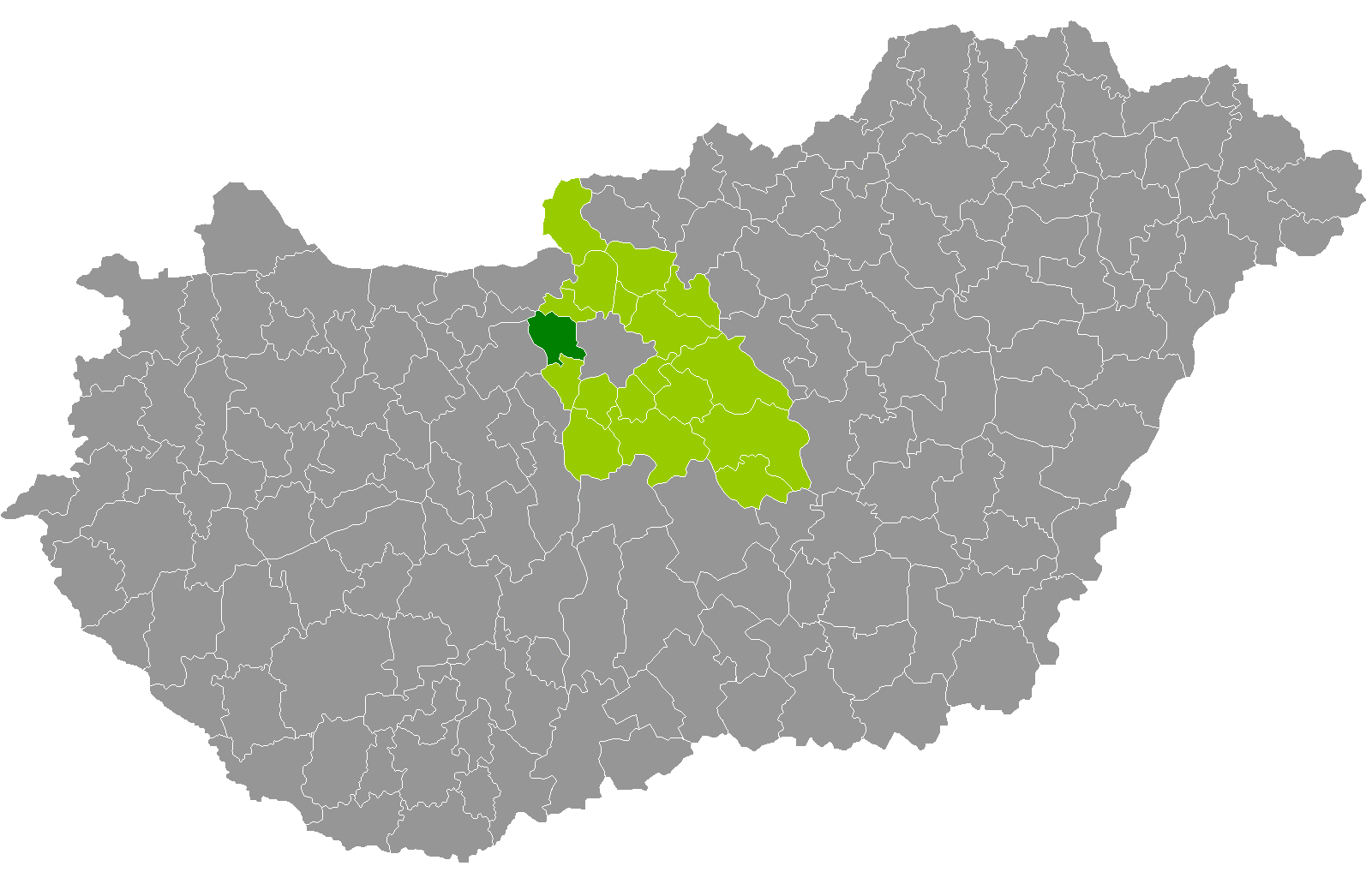 Location of Budakeszi District, Pest, Hungary