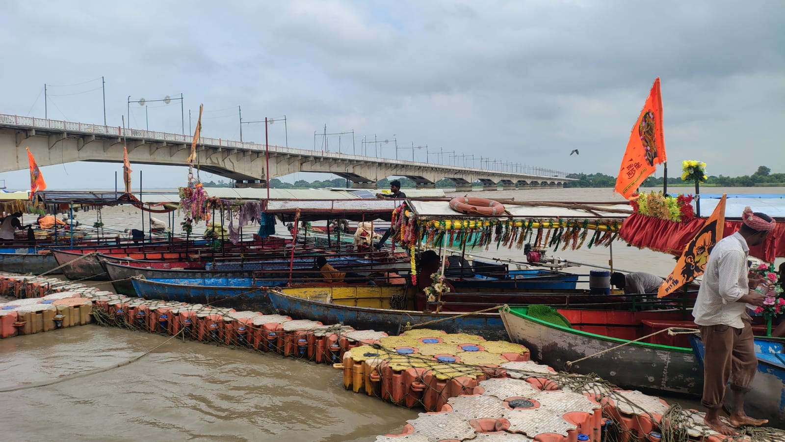 Tons of boats in the naya ghat located in Saryu river(ghagra) i…