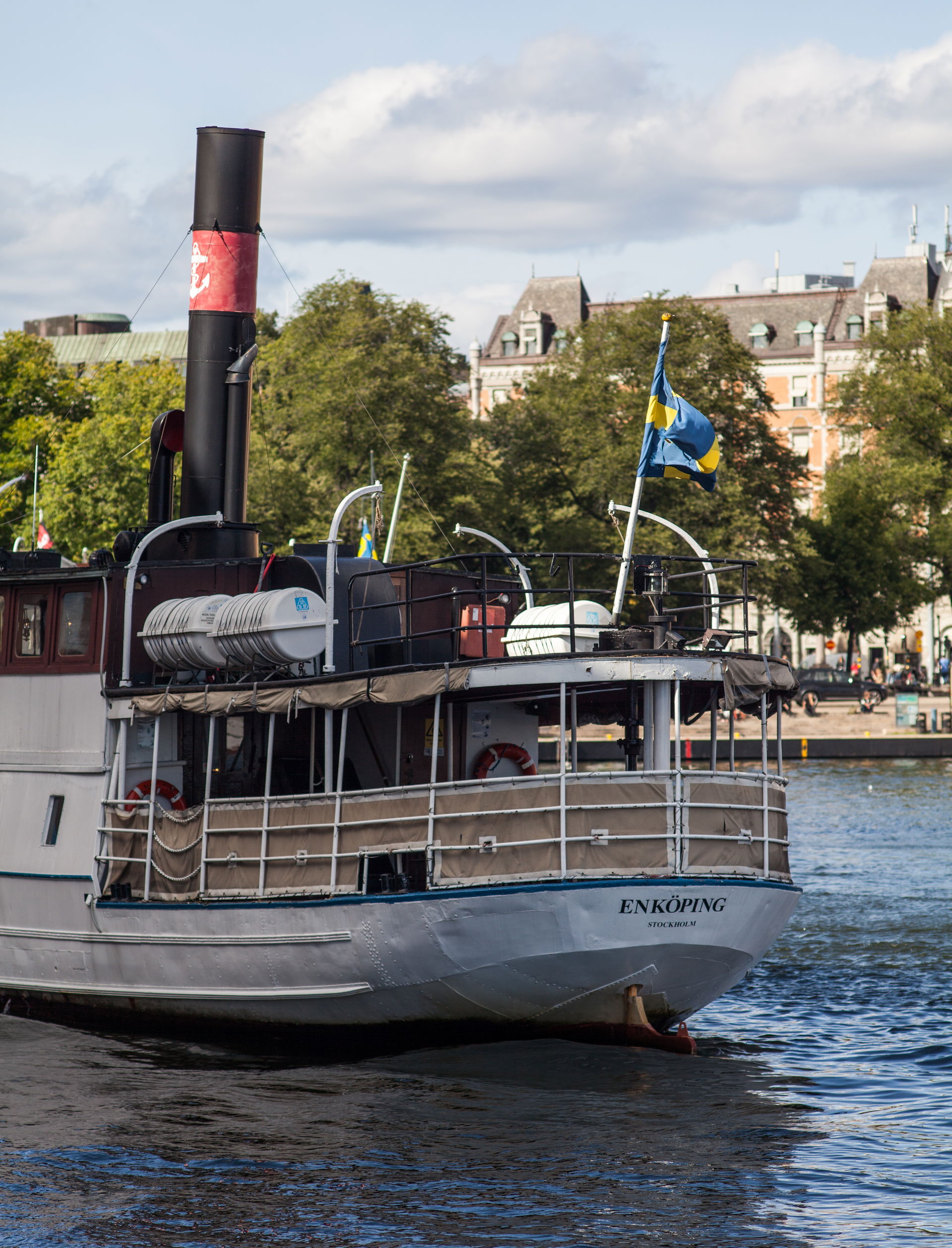 This is an image of a protected Swedish ship, 'M/S Enköping' (Q…