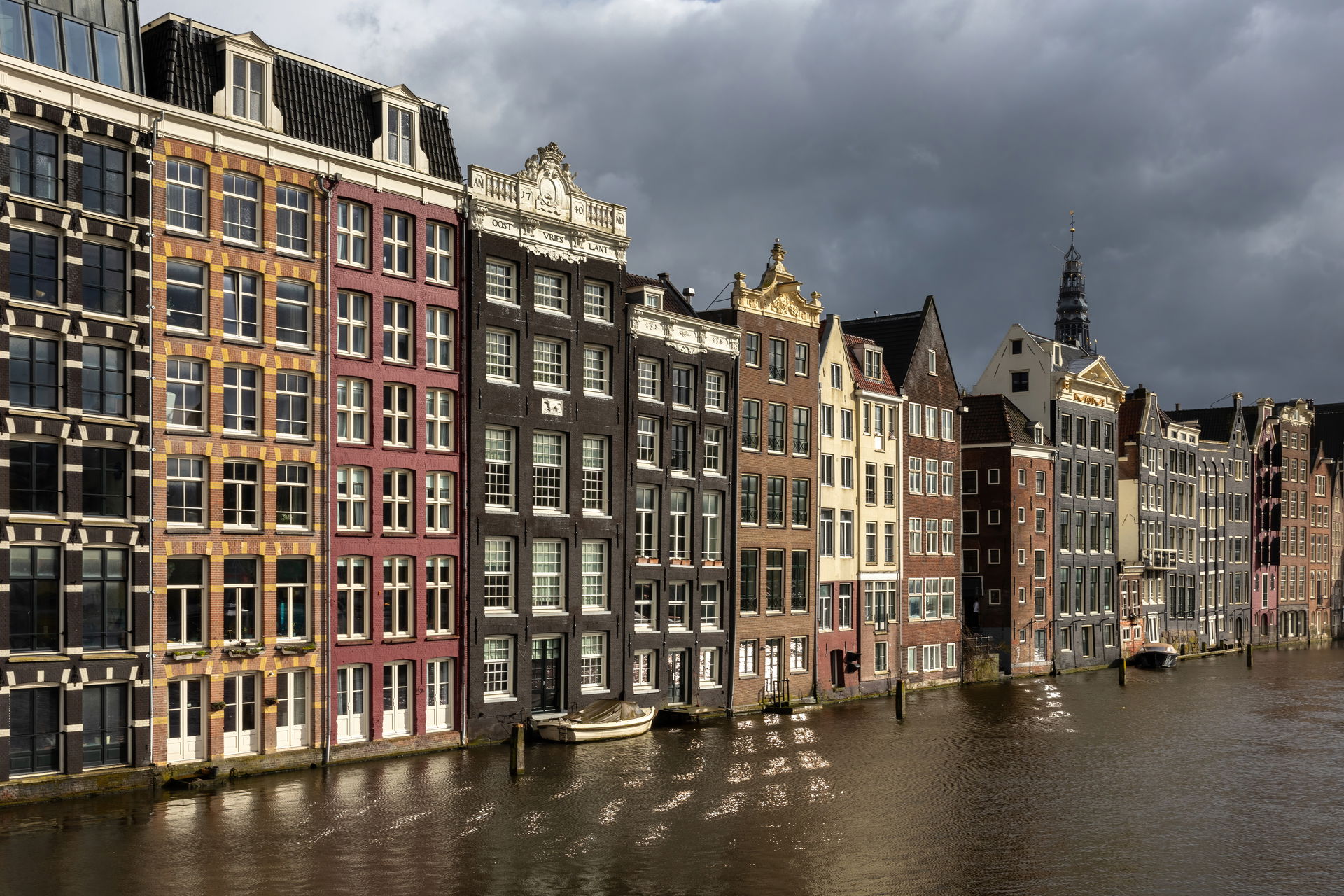 Colorful canal houses, east side, where the houses are located …