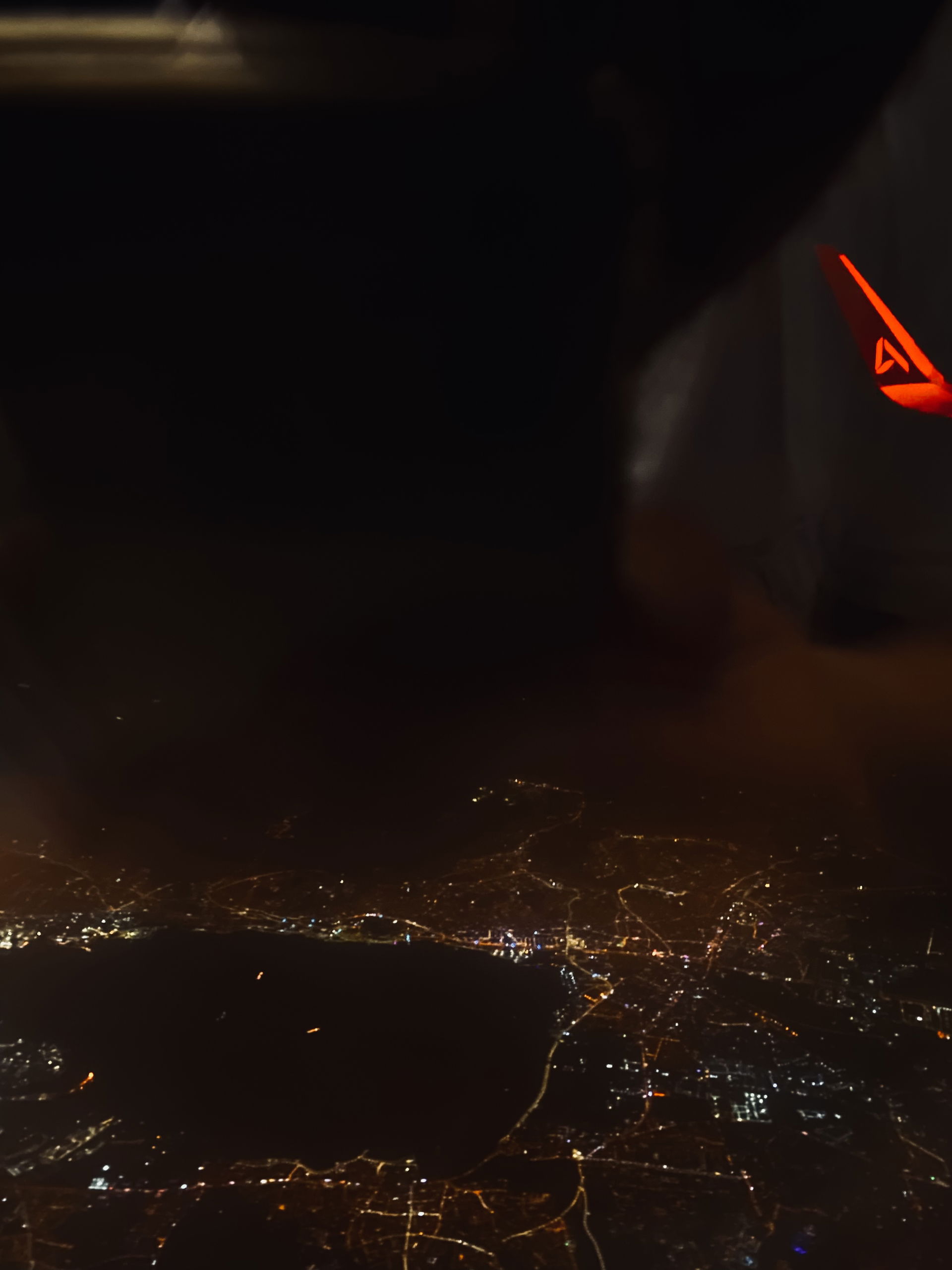 Bird's eye view of Izmit from the AJet aircraft departing from …