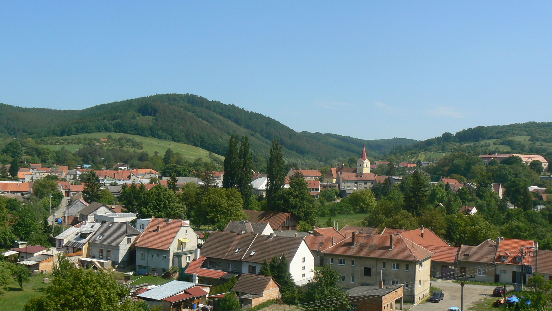 Pohled na městečko Koryčany.