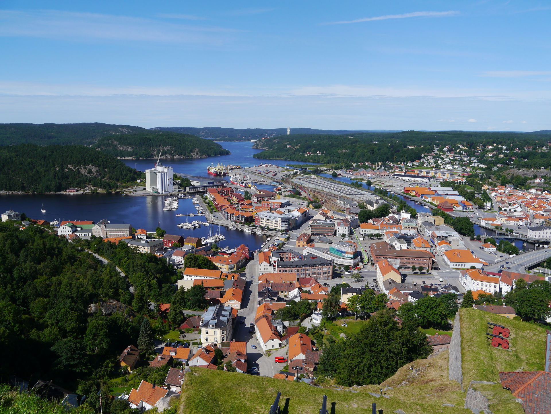 View from Fredriksten fortress to Halden, Østfold County, South…