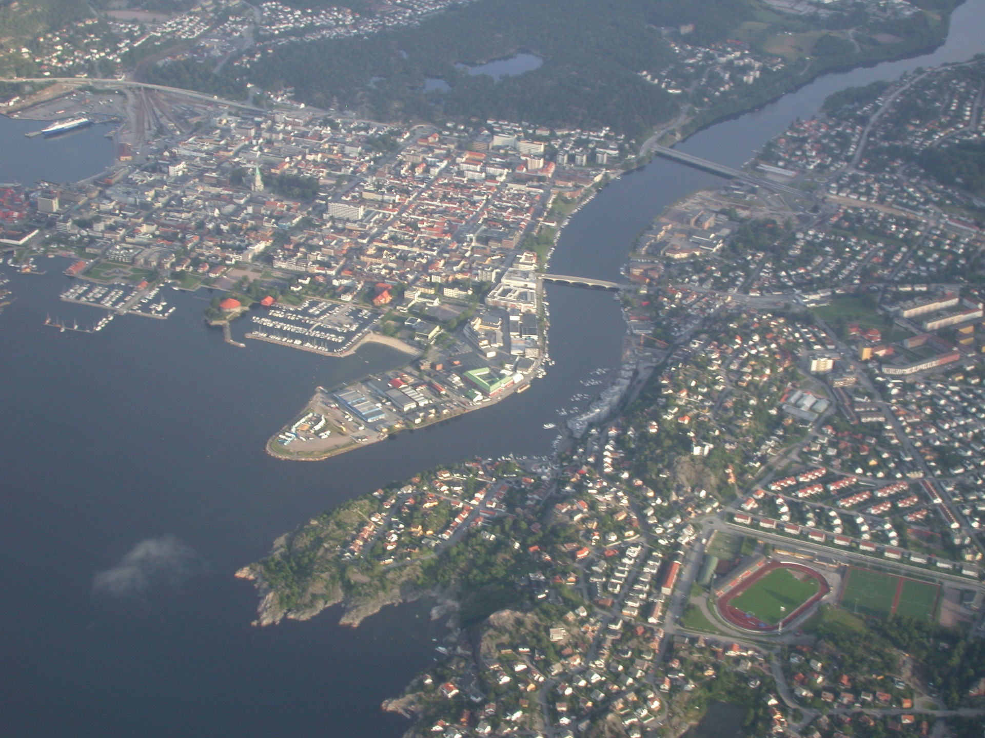 Kristiansand sett frå fly