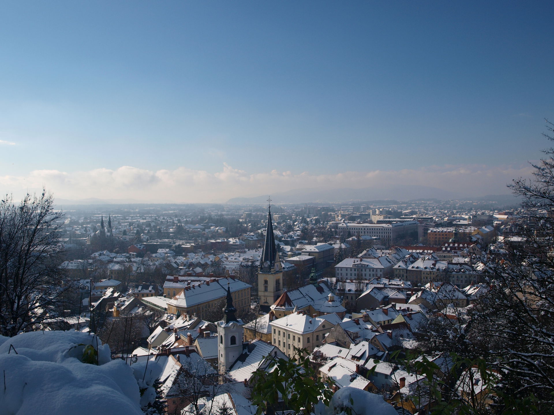 Ljubljana from castle hill, view to South West.