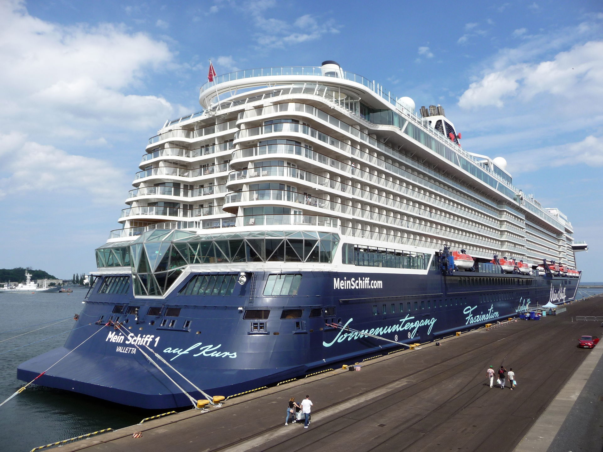 One of the largest cruise ships in the port of Gdynia, Mein Sch…