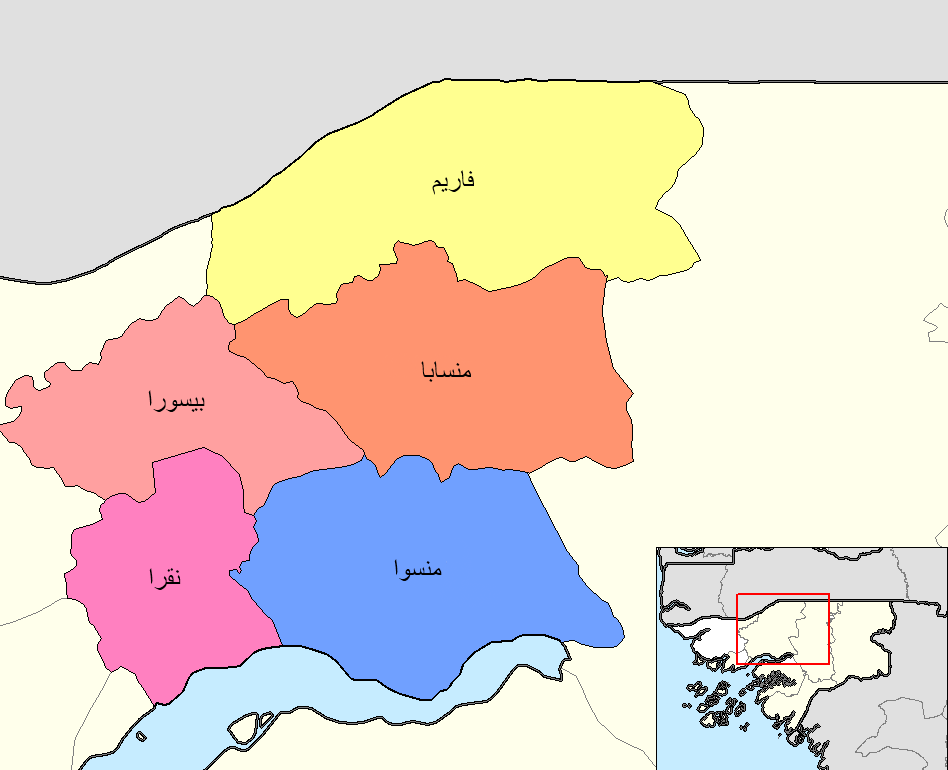 Map of the sectors of Oio region of Guinea-Bissau.