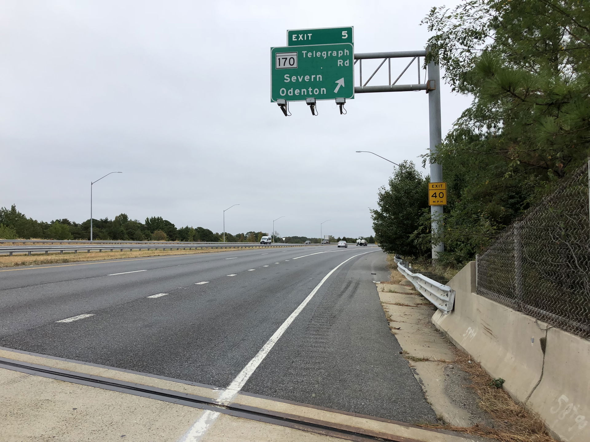 View east along Maryland State Route 32 (Patuxent Freeway) at E…