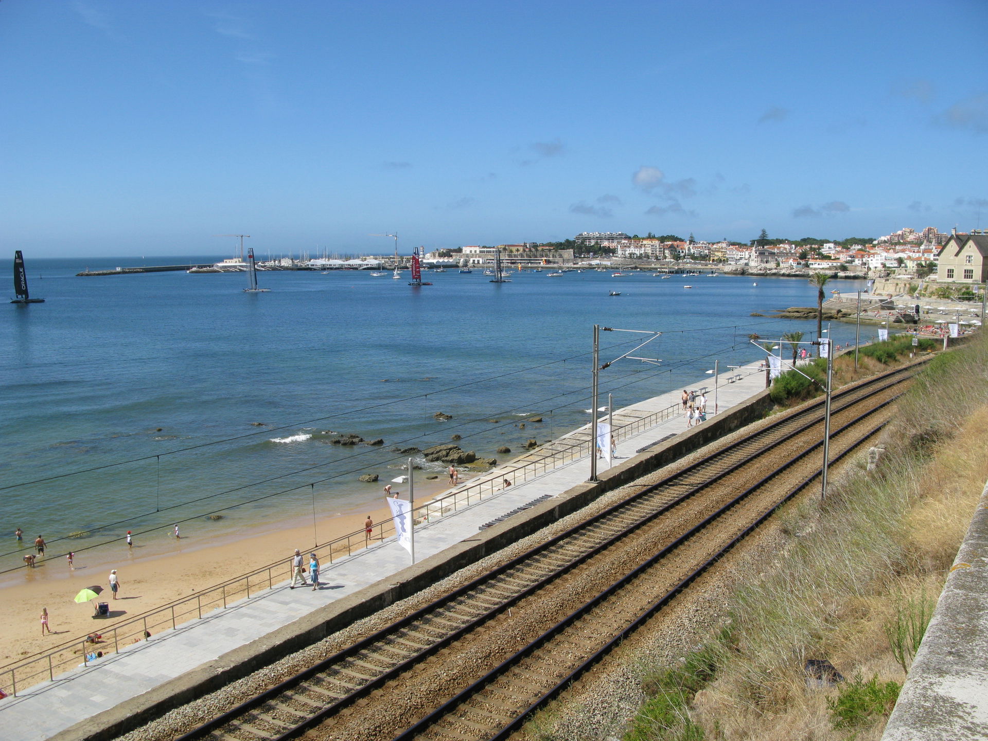 Looking towards Cascais from Estoril in Portugal Lisbon