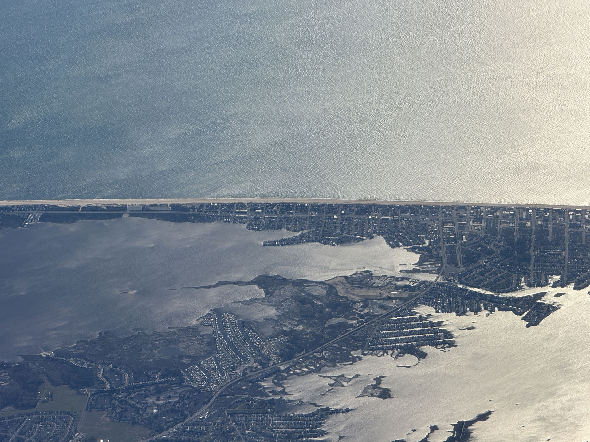 A view of Fenwick Island, Delaware taken from an airplane