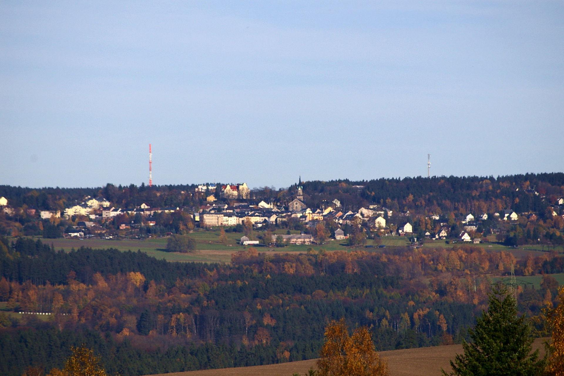 The Center of Town Schöneck in the Vogtland, view from southwest