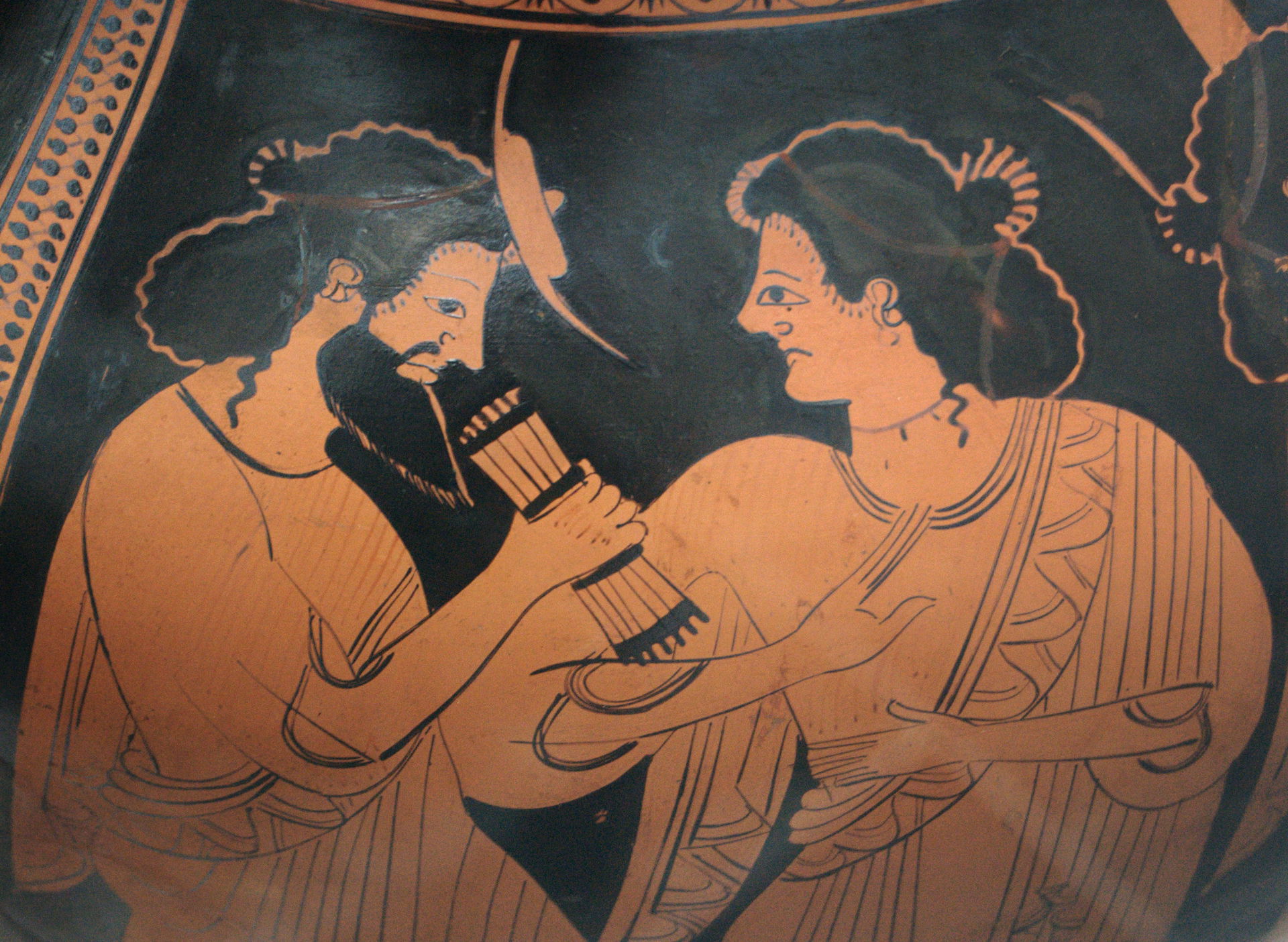 God council in Olympus: Hermes with his mother Maia. Detail of …
