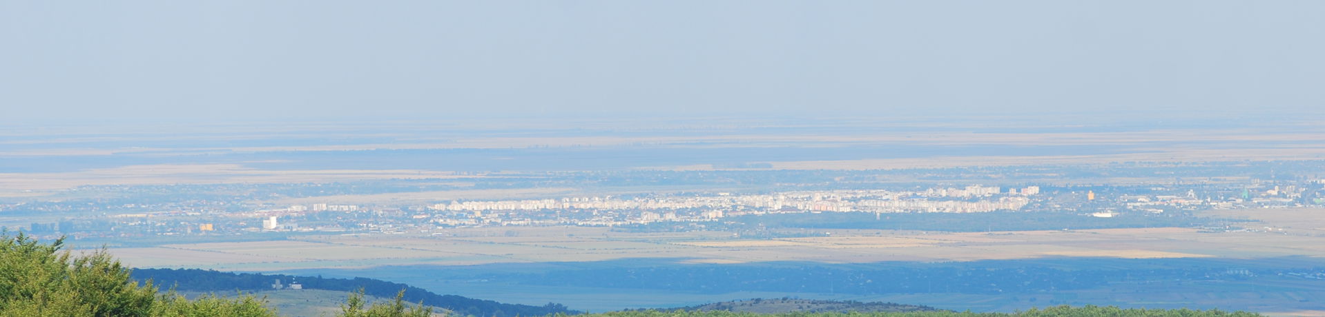 City of Buzău, Romania, seen from atop Istrița Hill