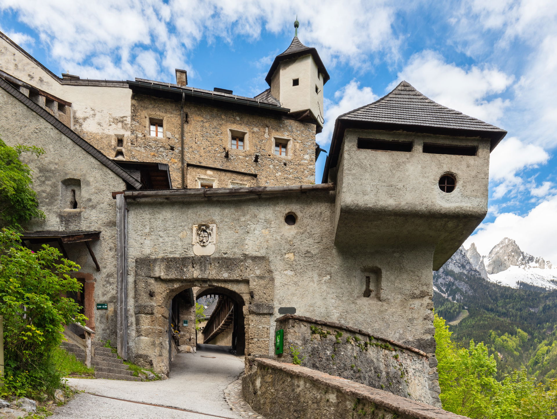 Gate of castle Hohenwerfen, Werfen, near Salzburg, Austria. The…