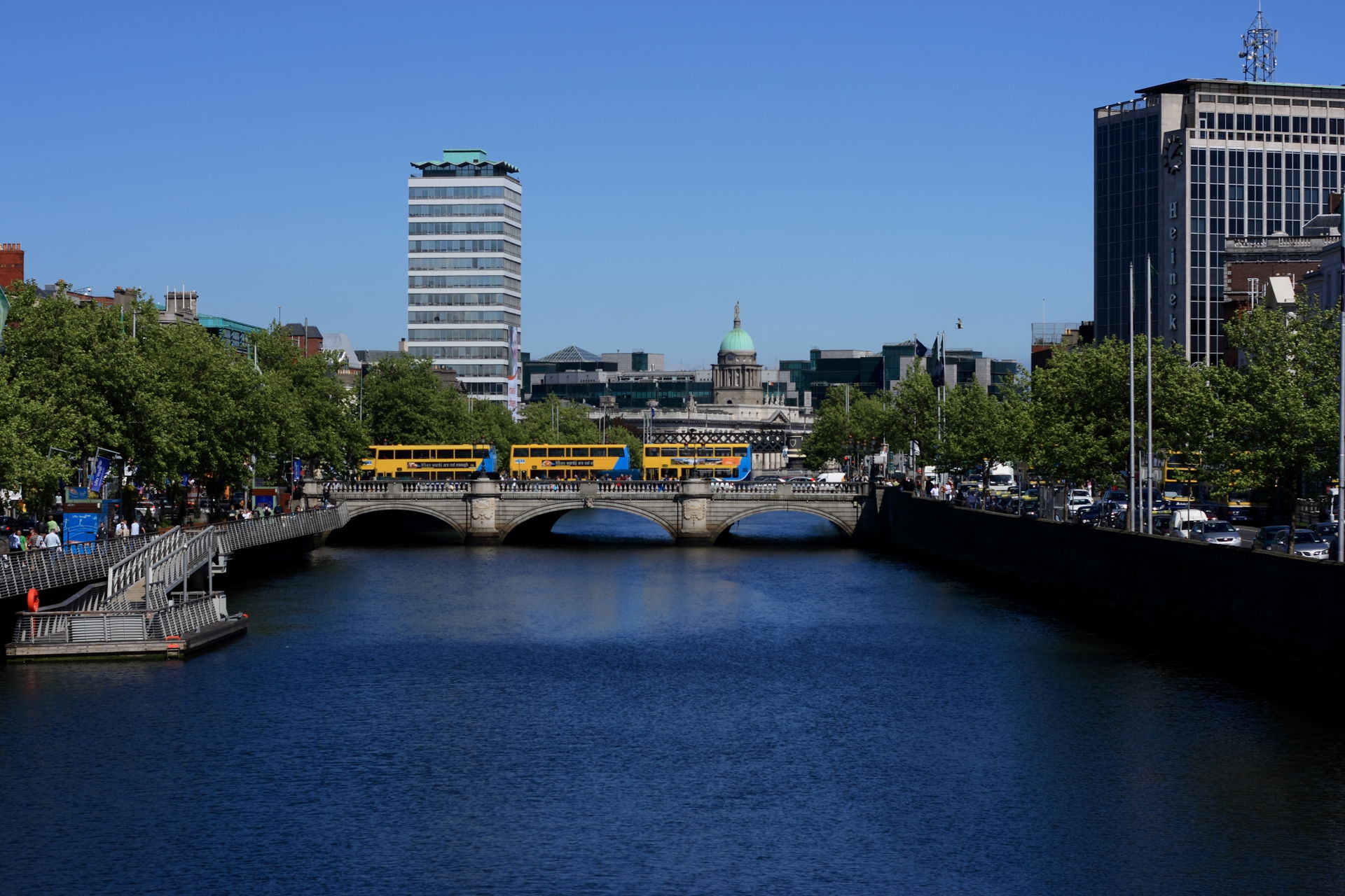 Dublin and Liffey by day.