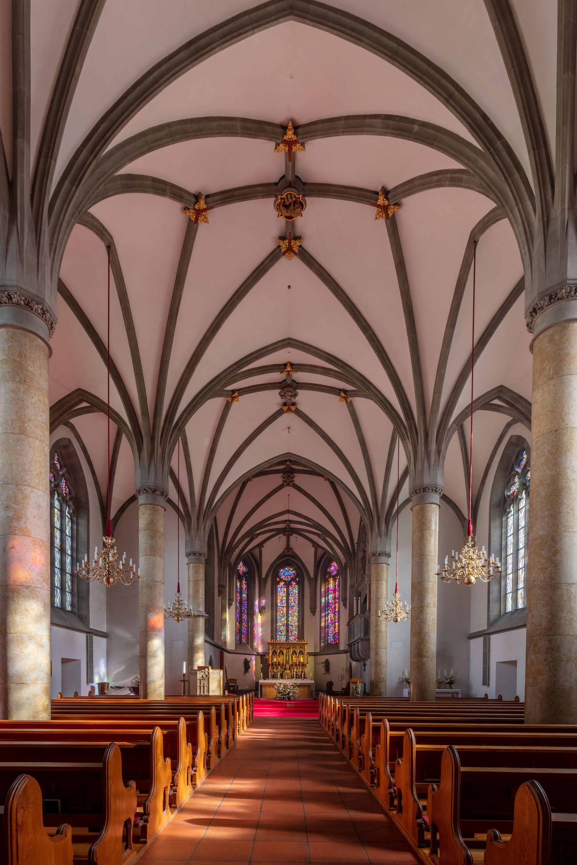 Cathedral of St. Florin, Vaduz, Liechtenstein. The neo-Gothic c…