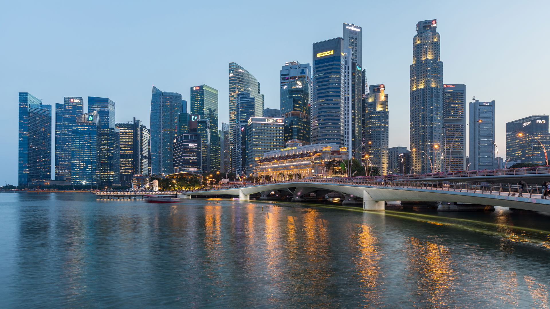 Skyline of the Central Business District of Singapore with the …