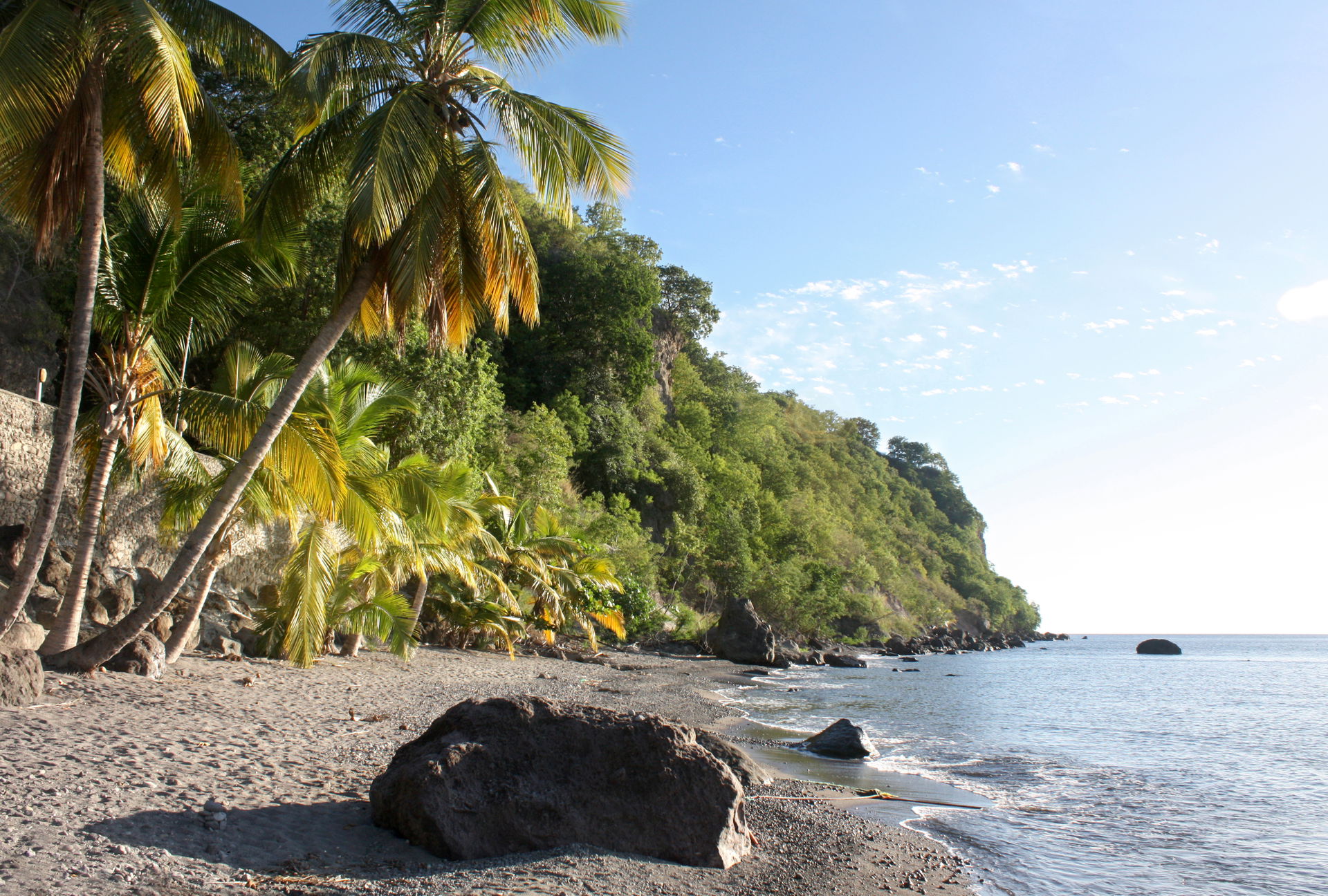 Batalie Bay, Dominica; view south.