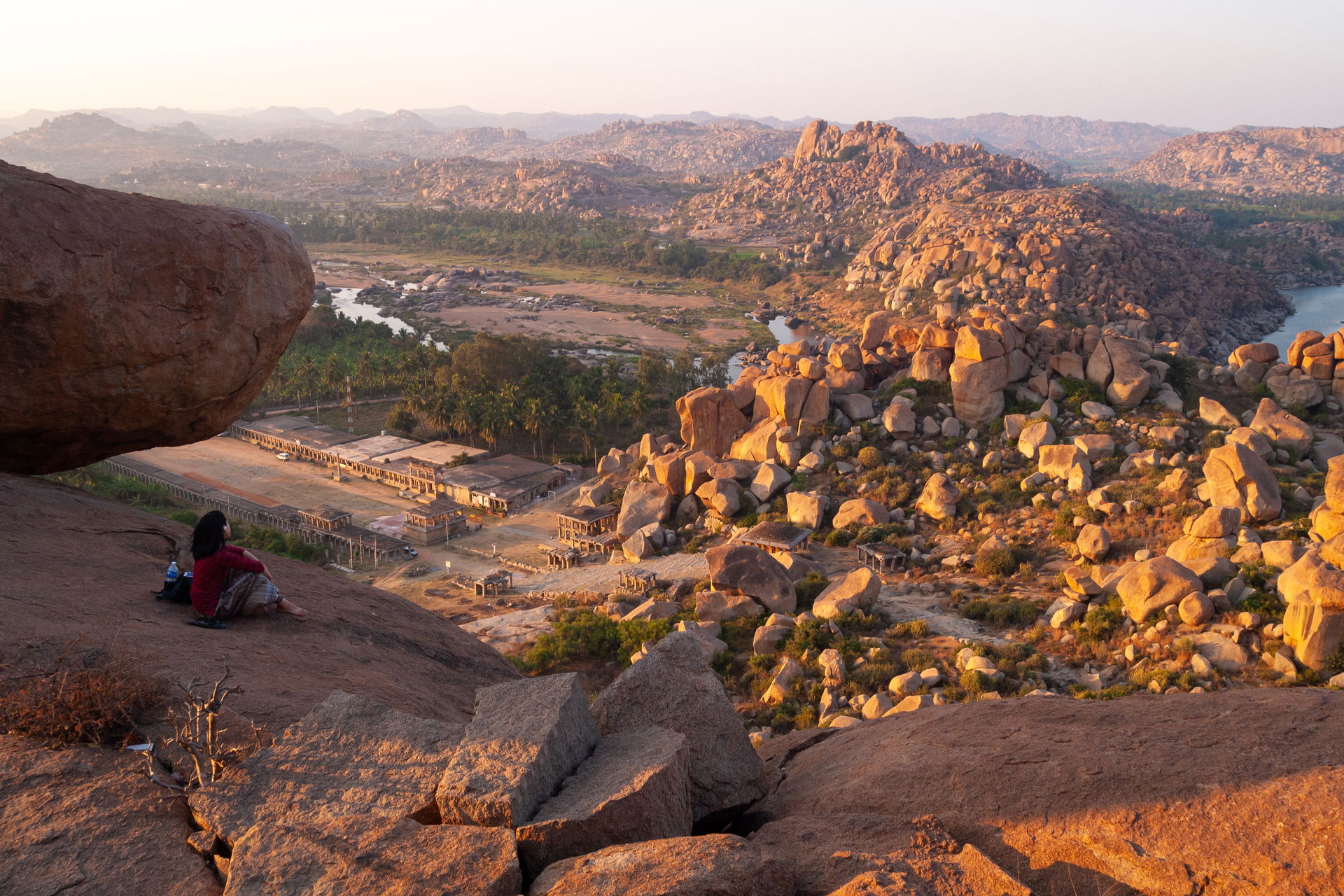 Hampi's ancient granite boulder landscape from Matanga Hill at …