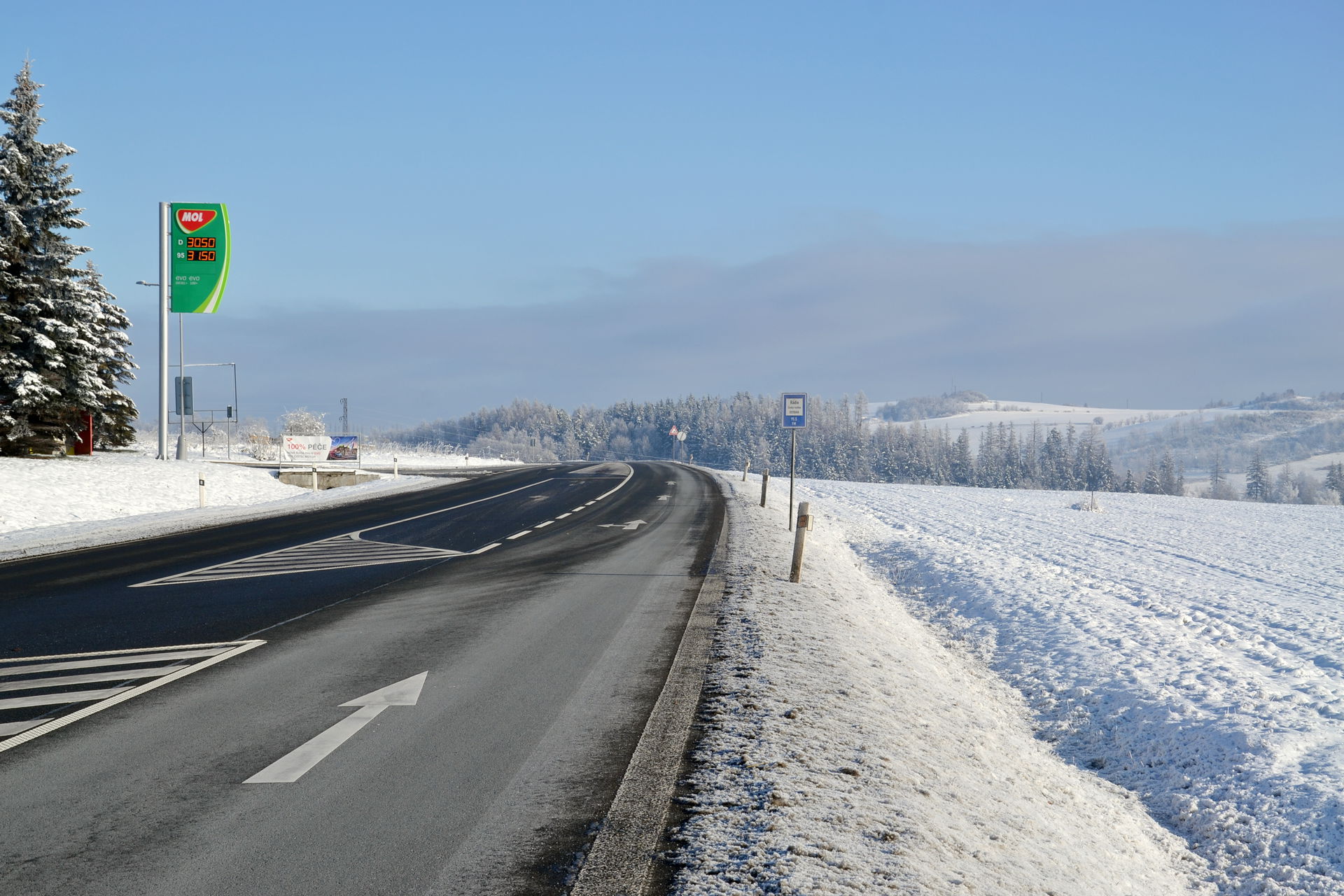Road I/45 near Bruntál, Czech Republic