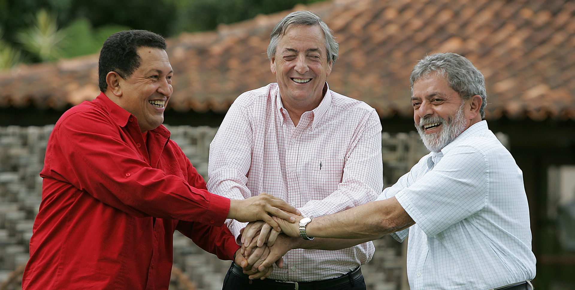 Brasília - Presidente Lula e os presidentes Hugo Chavez e Nésto…