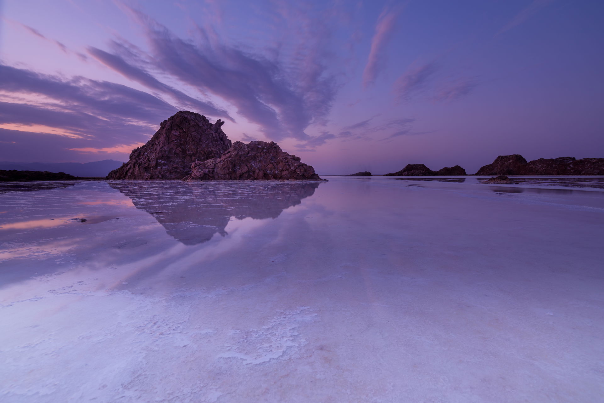Lake Assale - a salt lake, 130 m below sea level - taken during…
