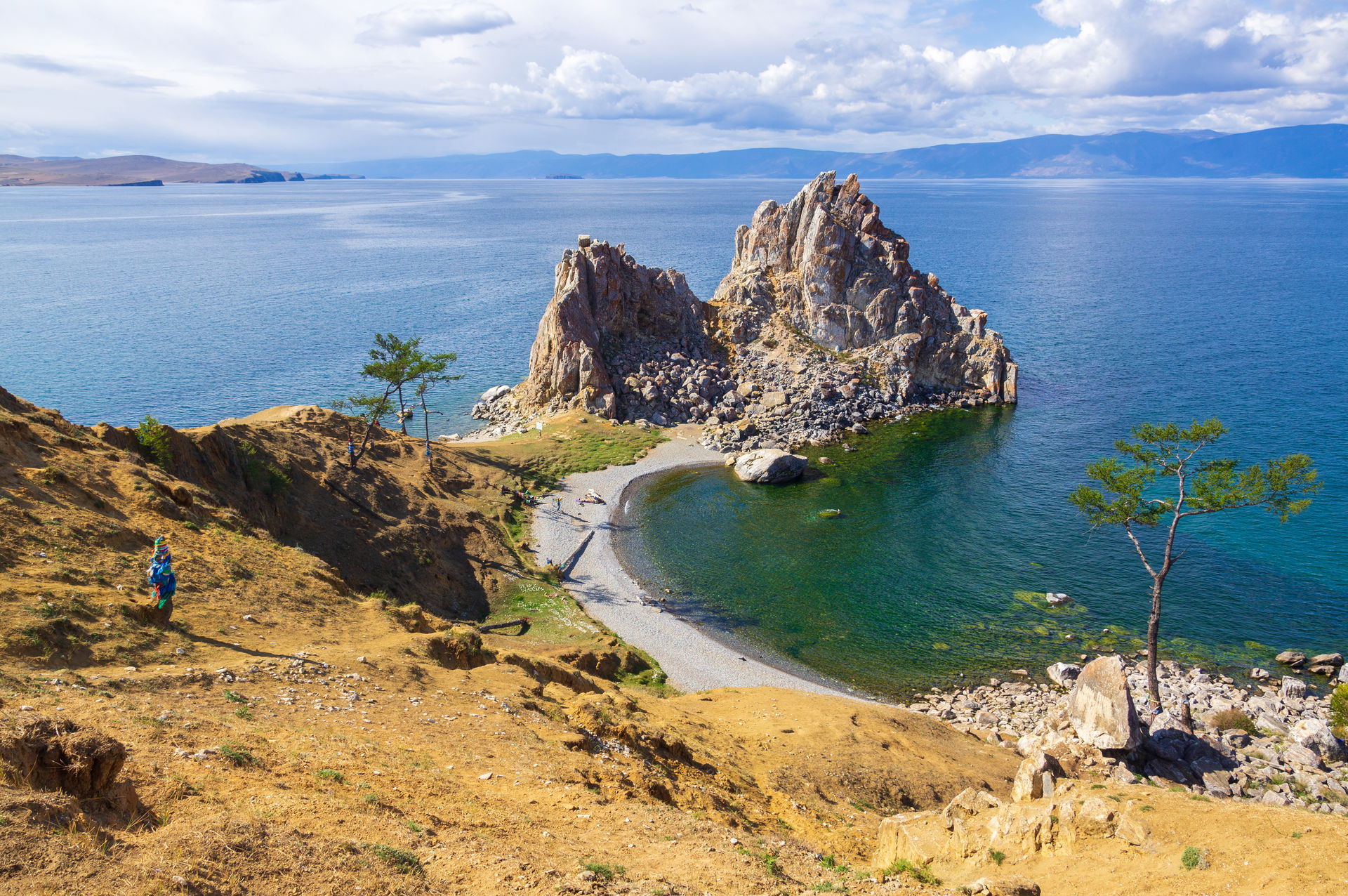 Cape Burhan with Shaman Rock, Shamanka Rock. The rock formation…