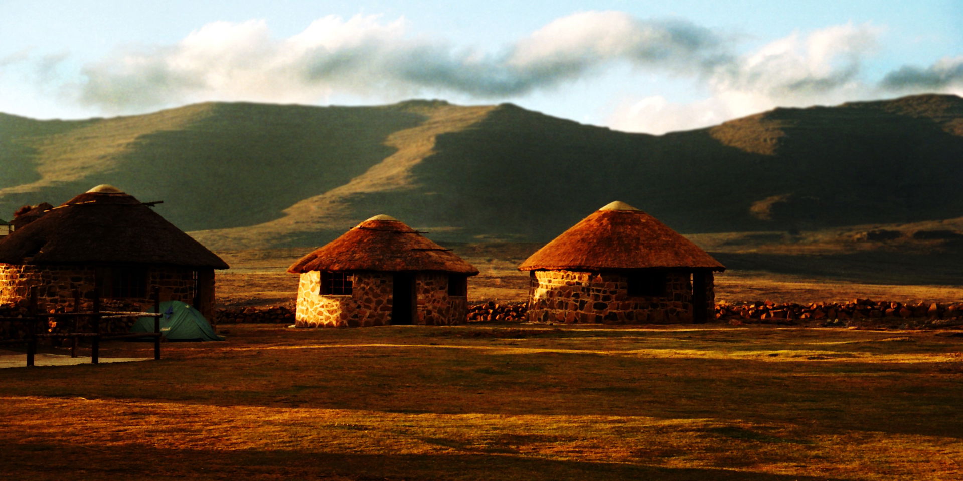 Typical houses in Lesotho, Africa