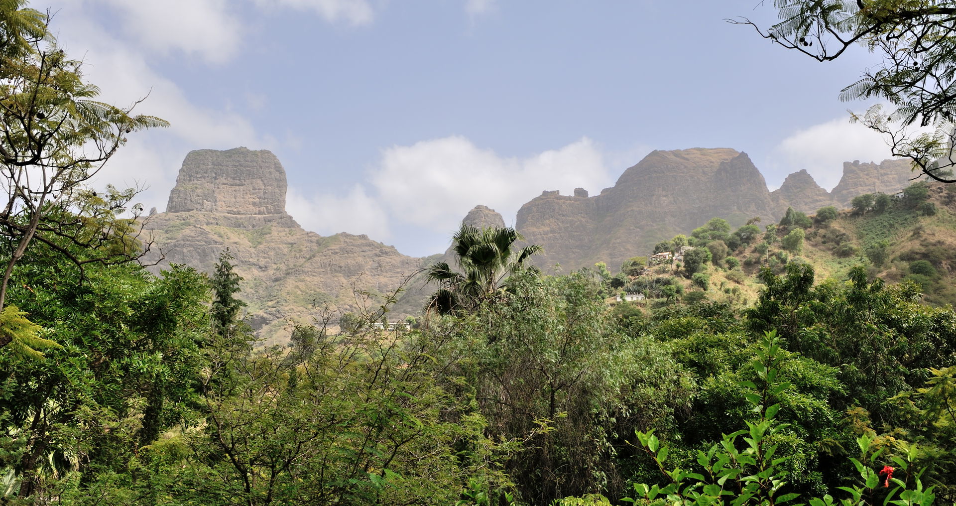 Cape Verde, isle of Santiago: mountains seen from the National …
