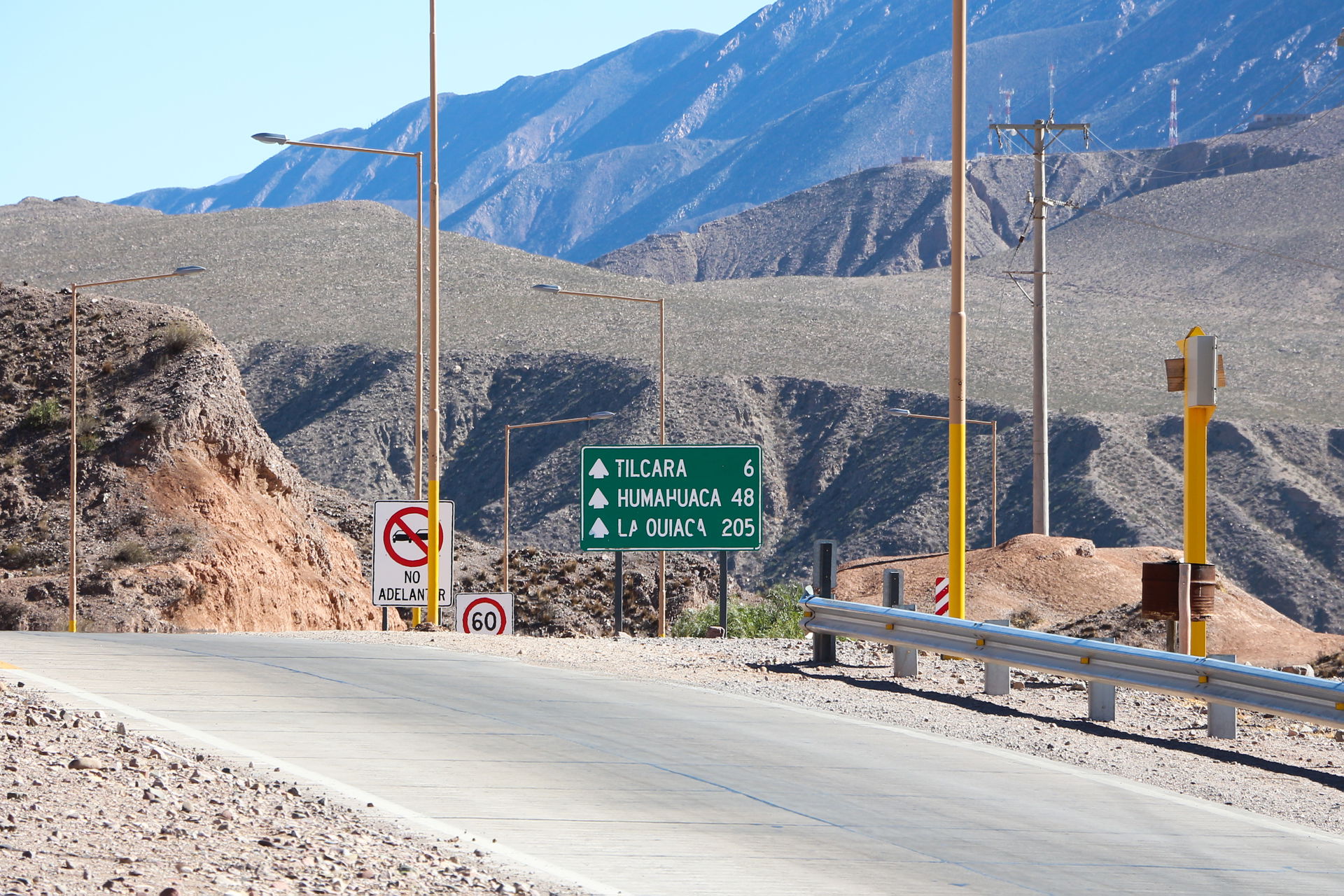 Road signs in Jujuy Province, Argentina