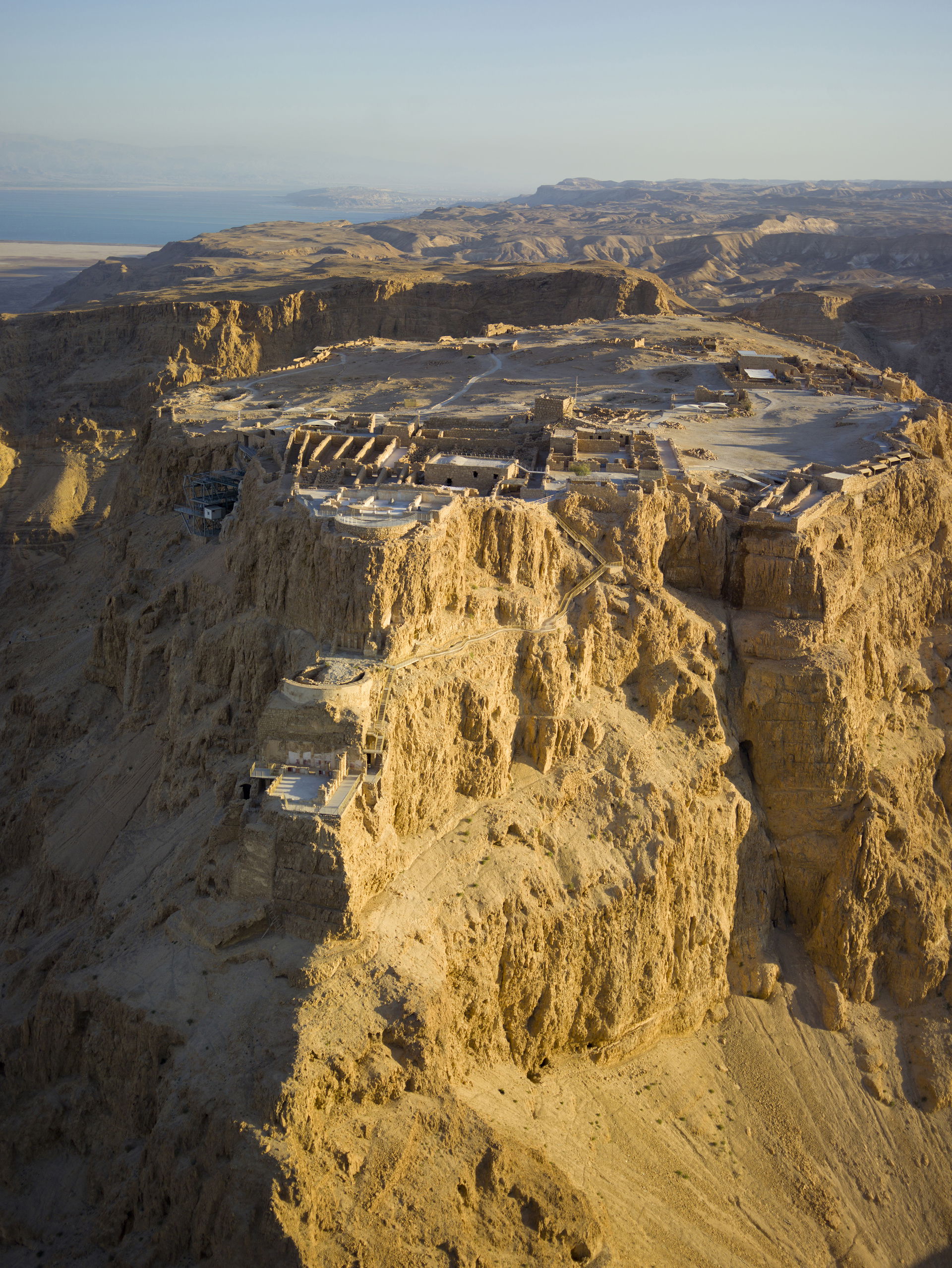 Aerial view of Masada (Hebrew מצדה), in the Judaean Desert (Heb…